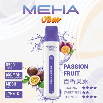 【MEHA VBar】魅嗨小白條 8500口拋棄式電子煙 650mAh可充電 3%丁鹽 冰爽水果系列 現貨秒發:圖片 10