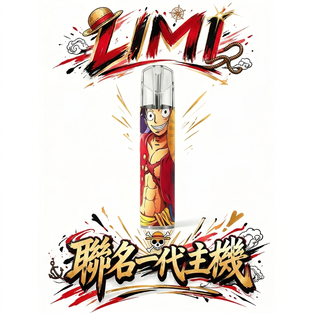 Limi 幻彩卡通系列 一代通用發光霧化桿 搭載 Type-C 瞬充技術 草莓熊・魯夫聯名款 穩定輸出不掉漆 台灣現貨免等待